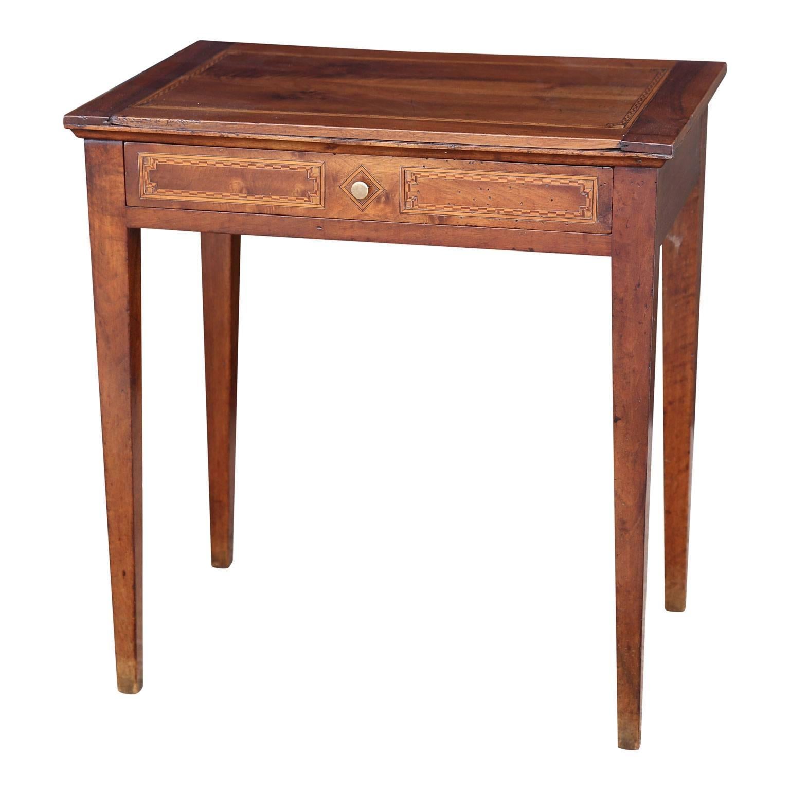 Early 19th Century French Walnut Single Drawer Table