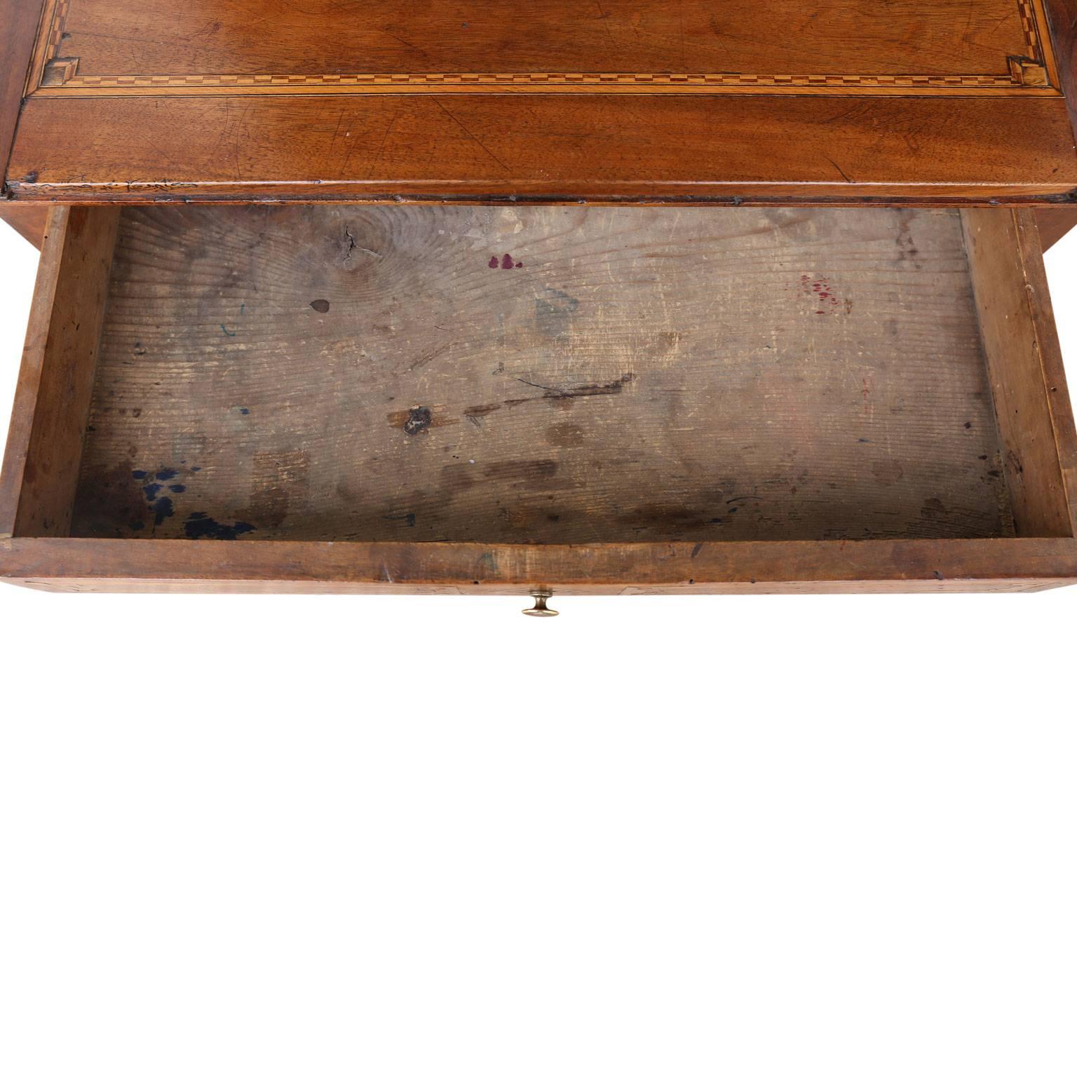 Ebony Early 19th Century French Walnut Single Drawer Table
