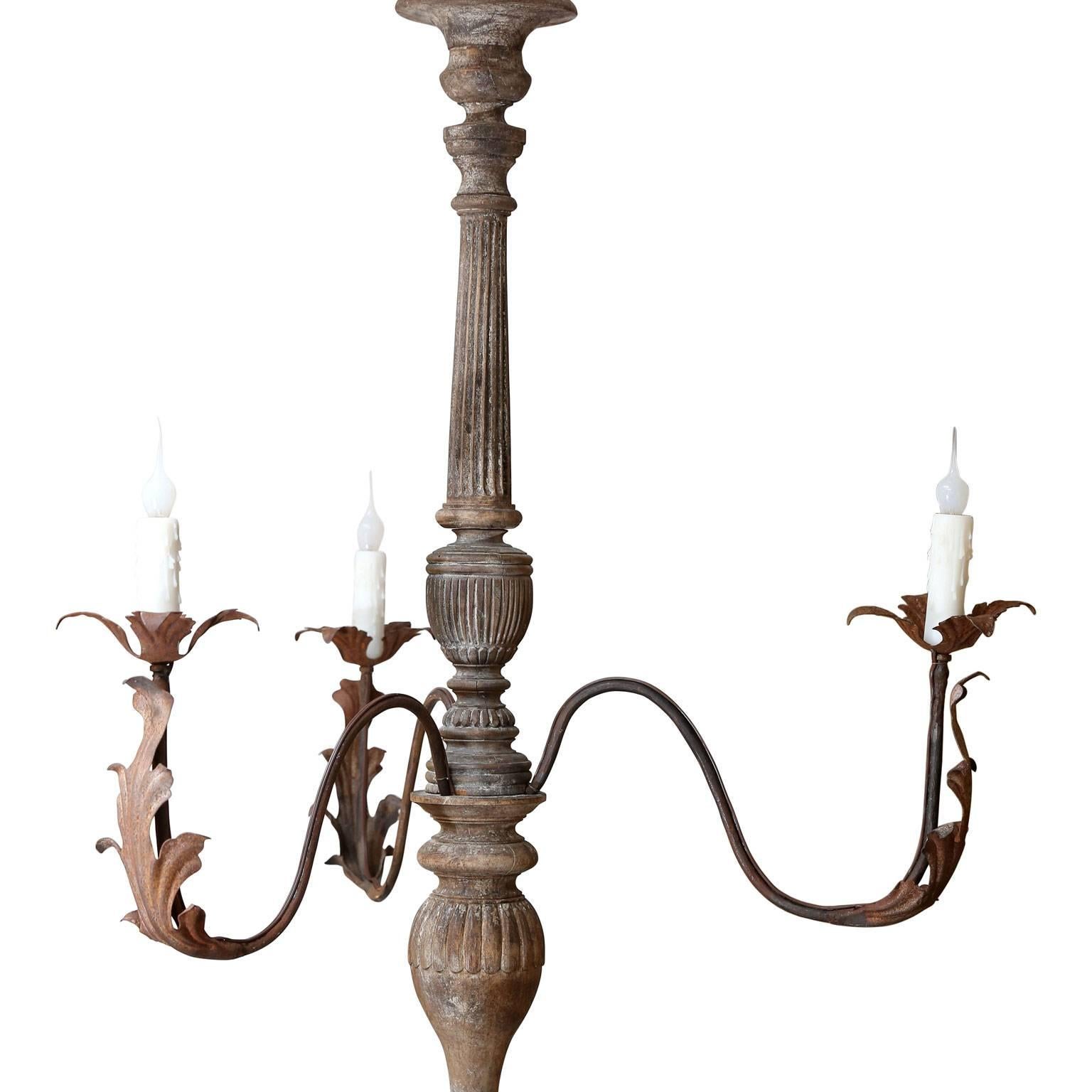Hand-Carved 19th Century Tuscan Chandelier