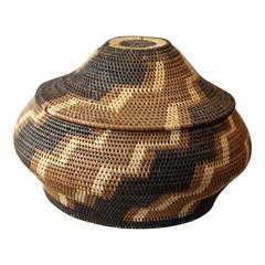 Vintage American Indian Lidded Basket 9