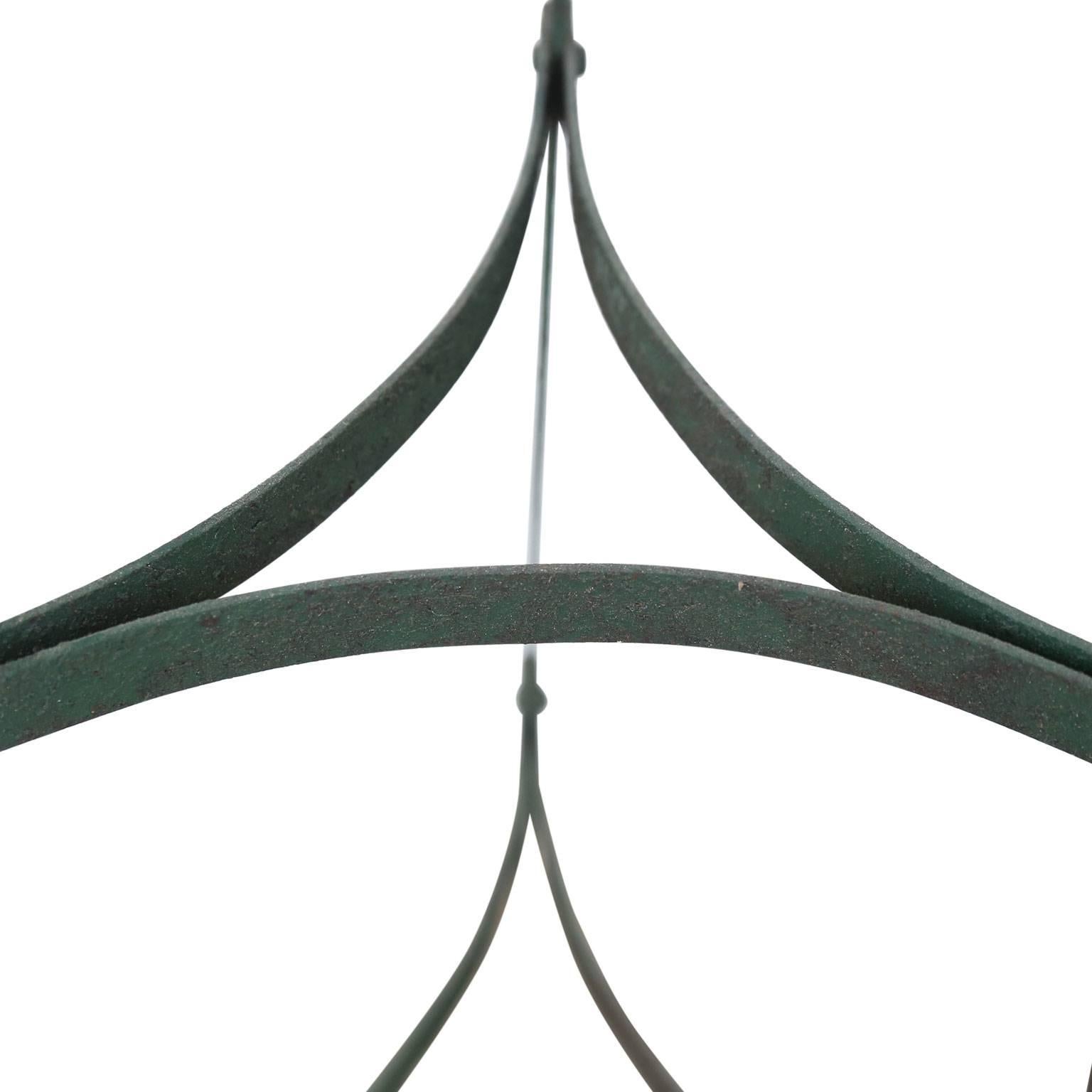 French 19th Century Green-Painted Iron Pot Rack