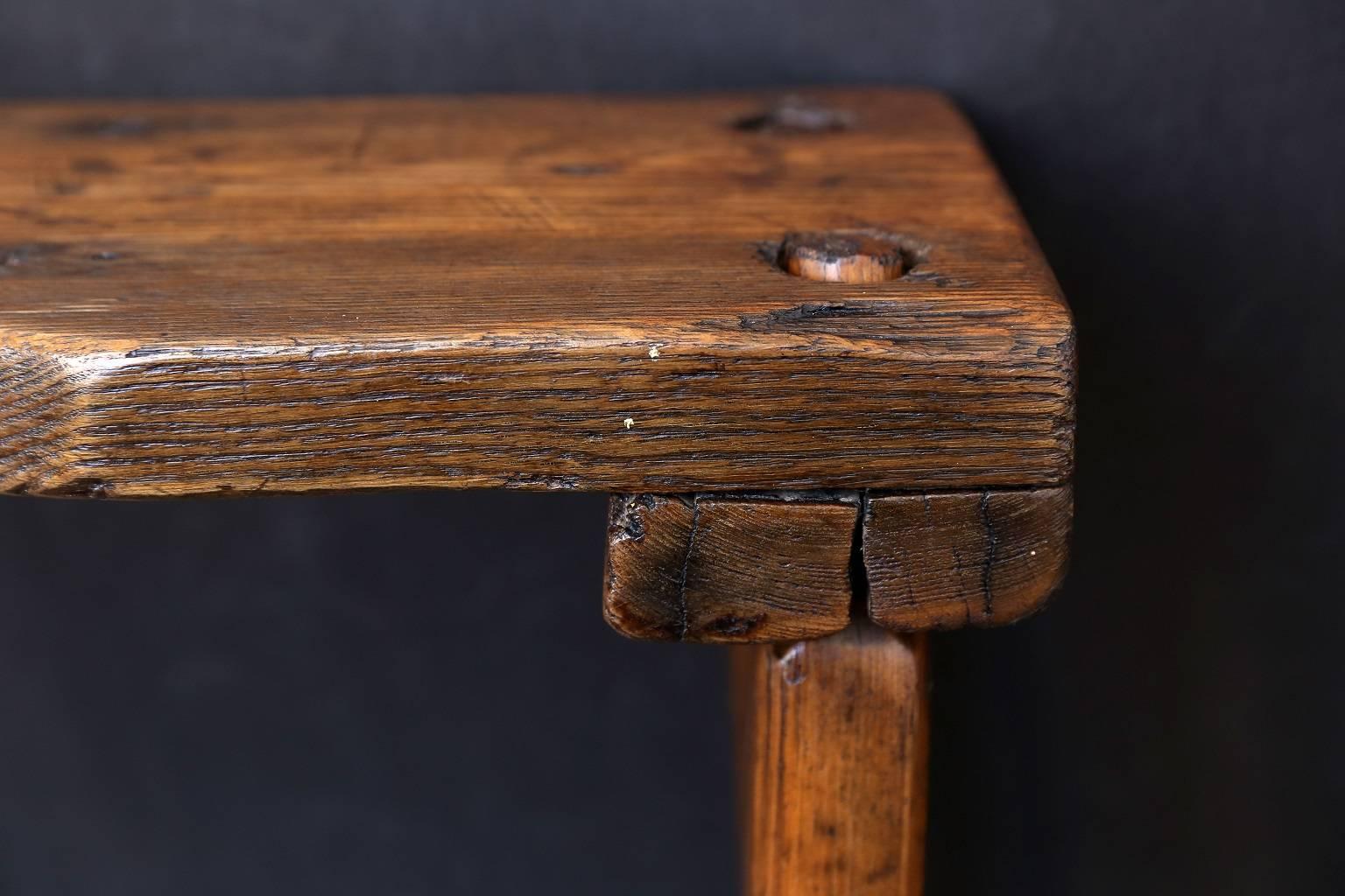 Early 19th Century Primitive English Oak Bench
