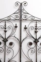 Pair of 19th Century French Forged Iron Gates, later adapted as a Headboard
