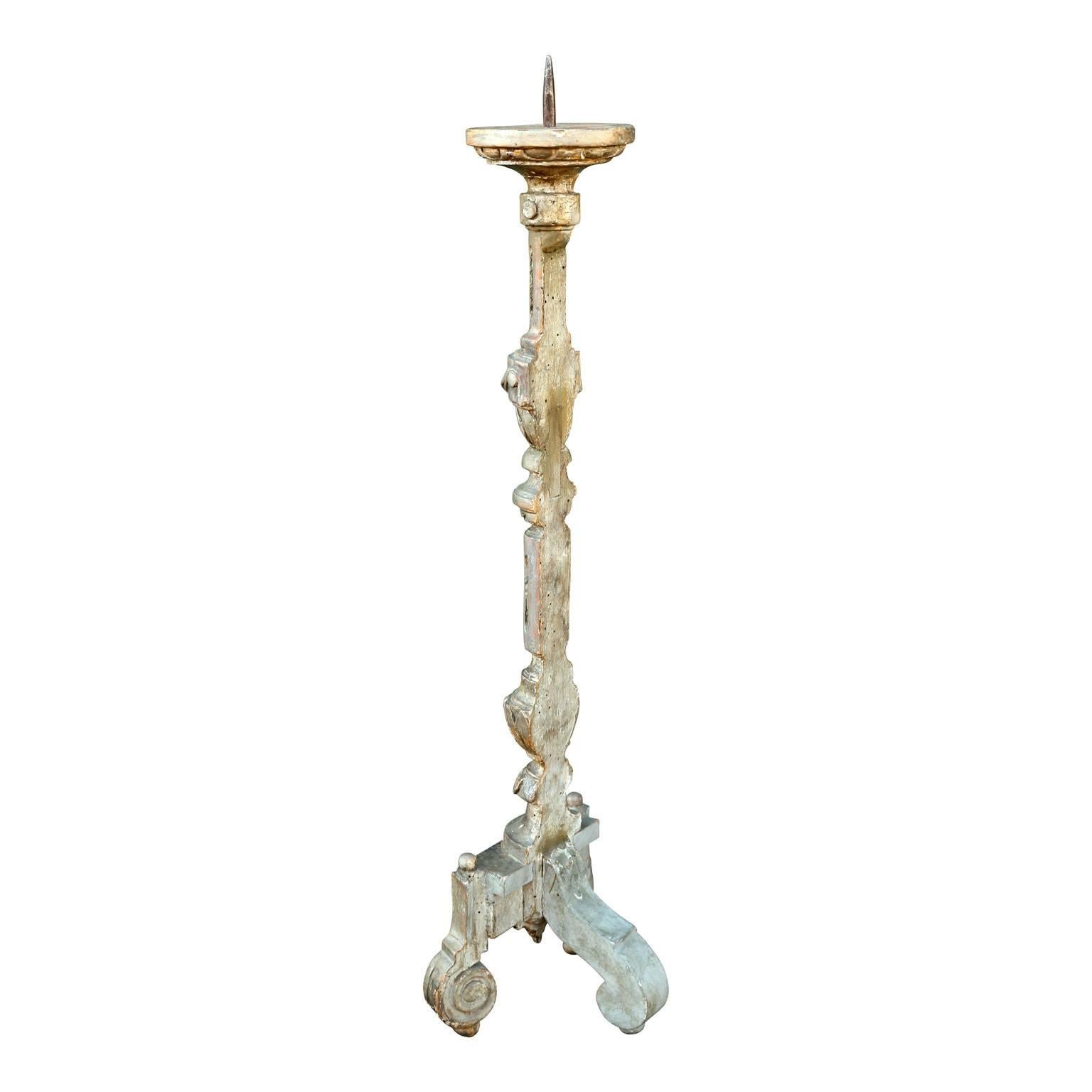 Louis XVI Early 19th Century French Bore Doré Candlestick