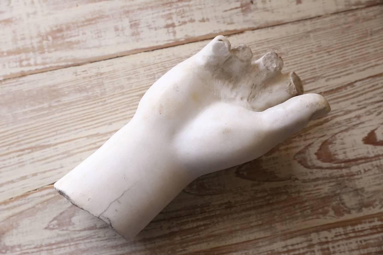 Hand-Carved 19th Century Marble Statue Fragment from Italy
