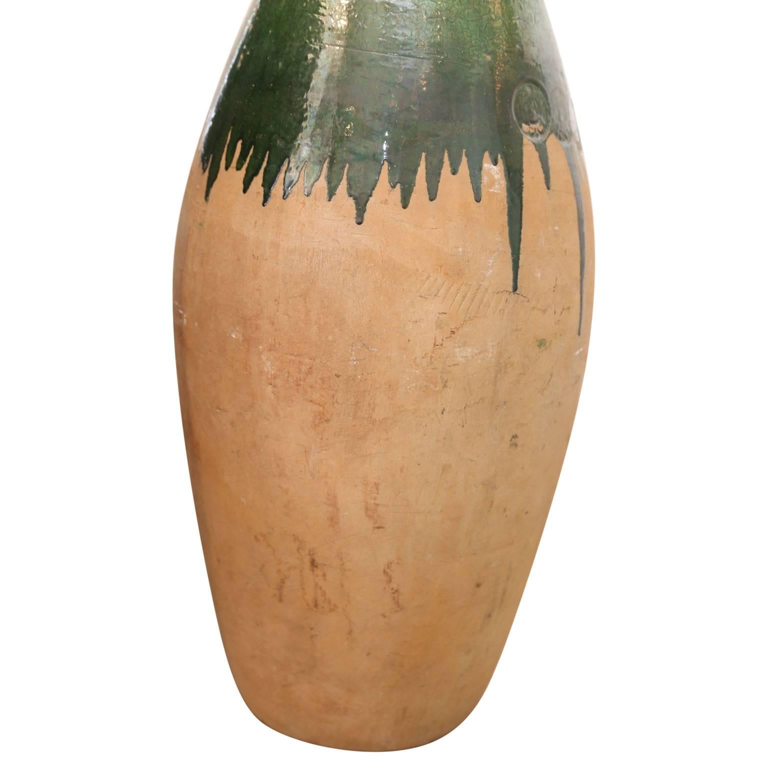 French Green Glaze Terracotta Jar