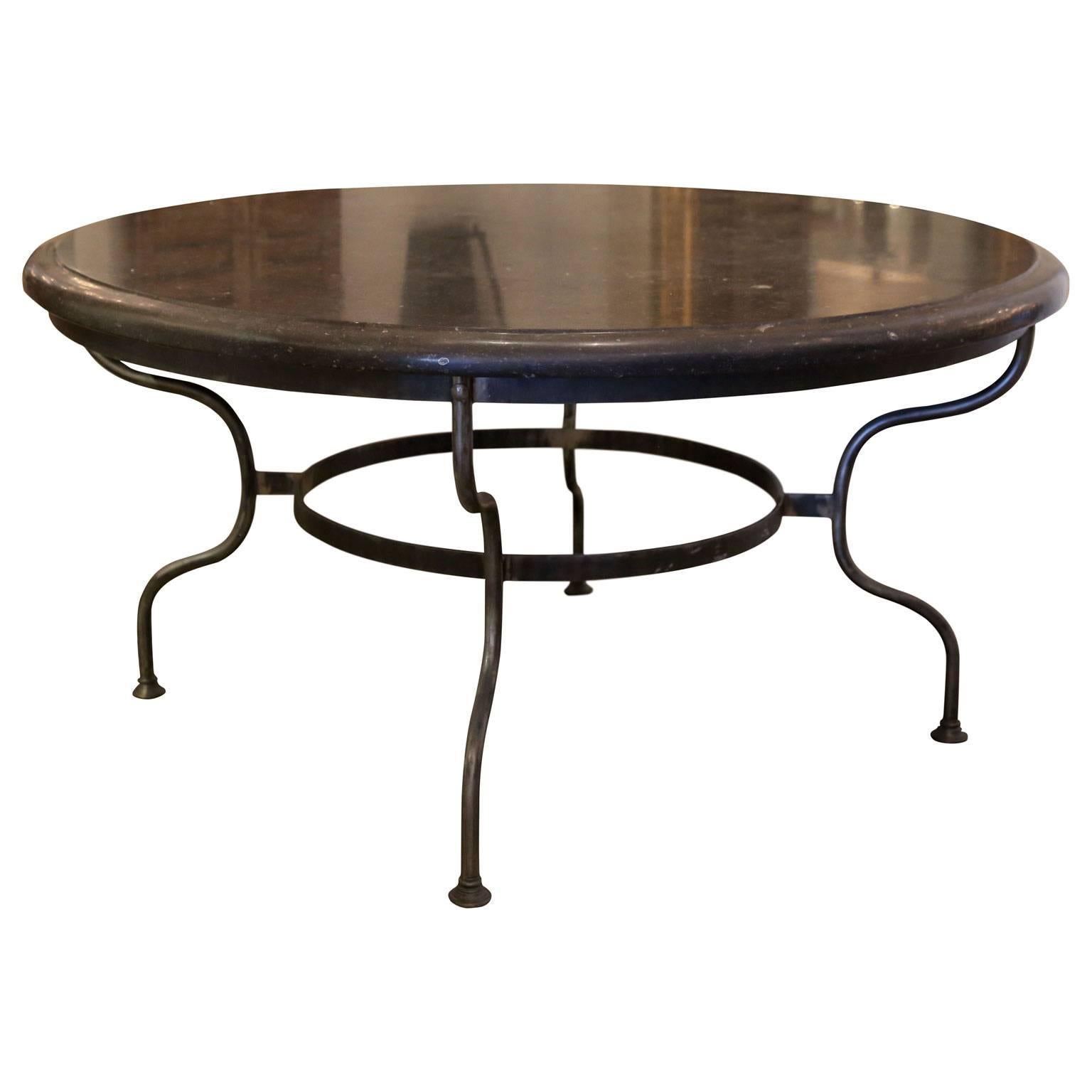 Belgian Round Bluestone Top Table at 1stDibs