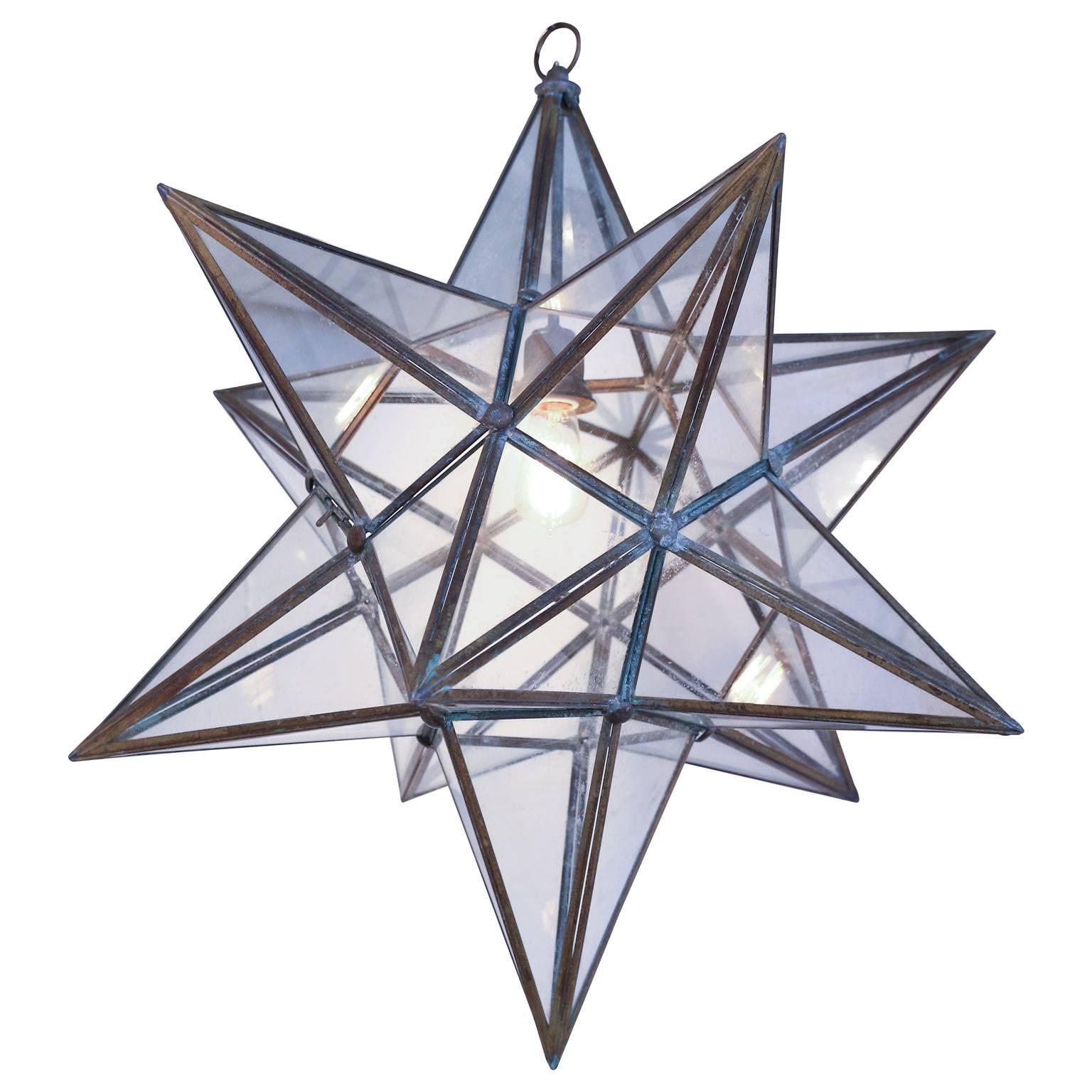 glass star pendant light