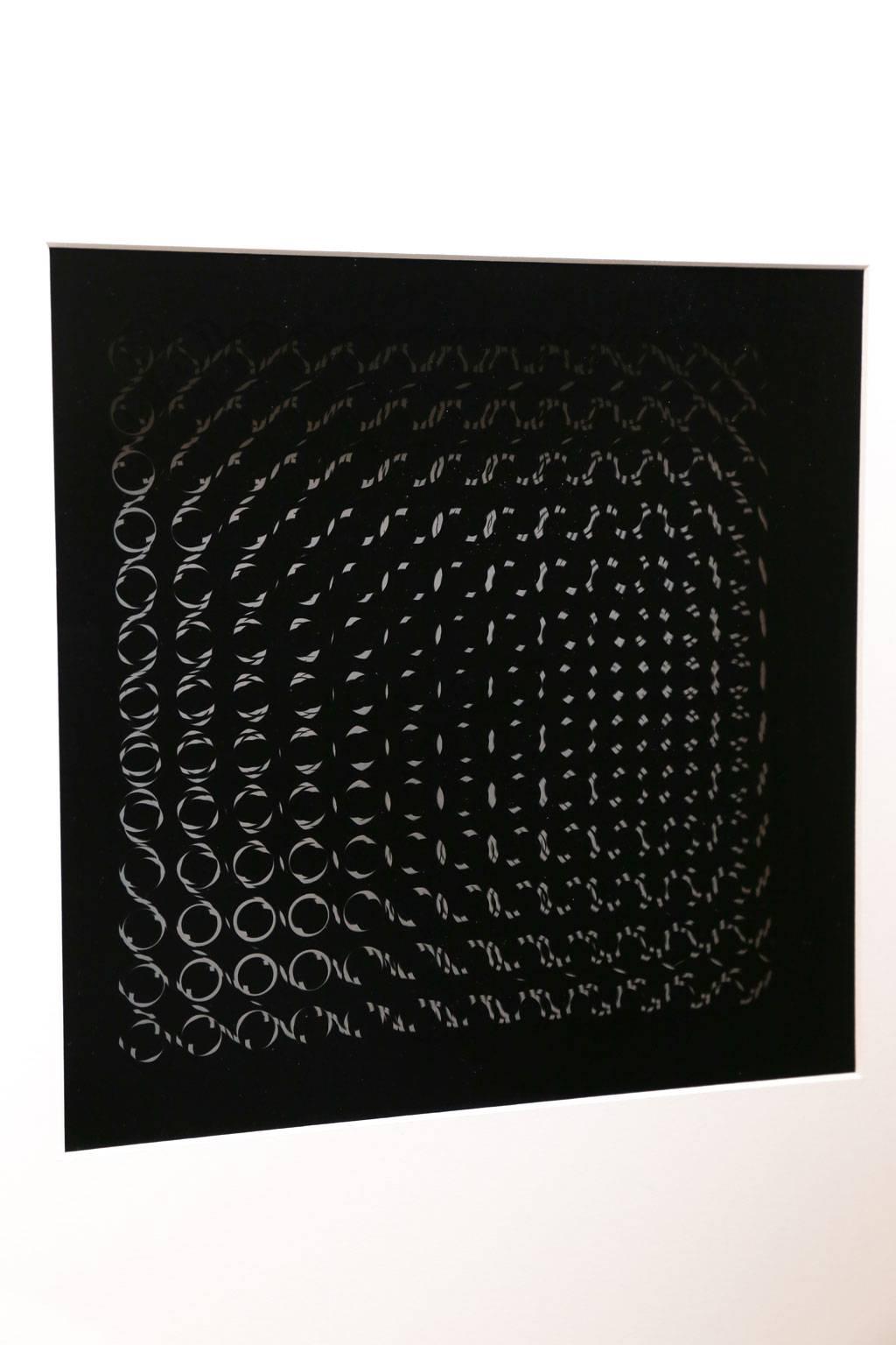 Painted Original Victor Vasarely Oeuvres Profondes Framed 3D Op Art Print