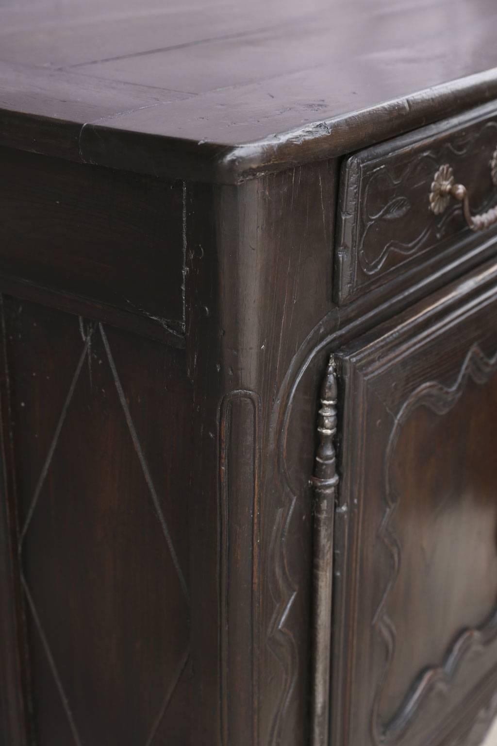 French Provincial Dark Brown Oak French Buffet