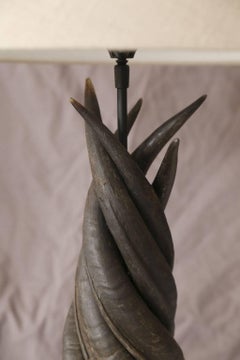 Pair of Spiraled Horn Table Lamps