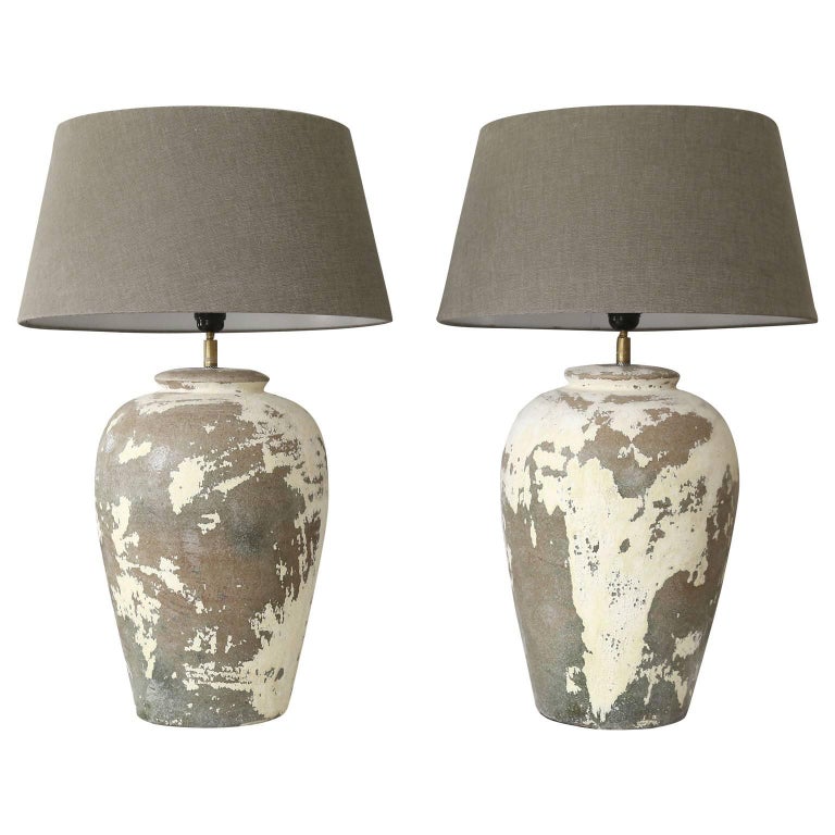 Pair of Modernist Italian Ceramic Lamps at 1stdibs