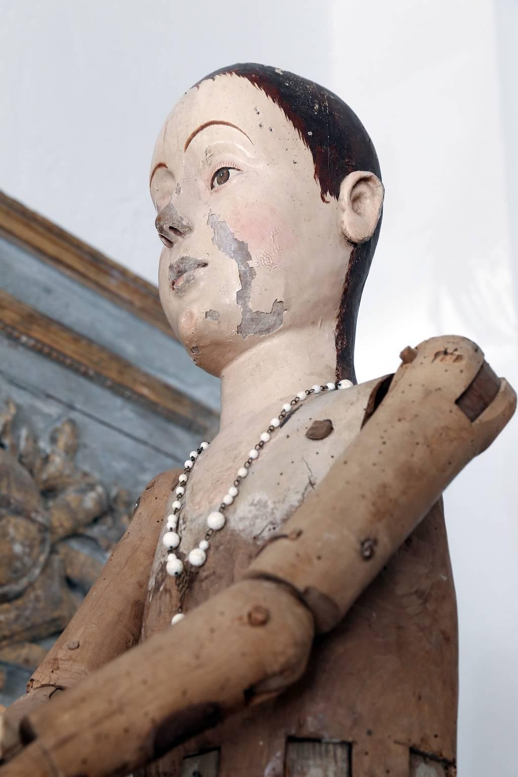 Large Scale Wooden French Statue 1