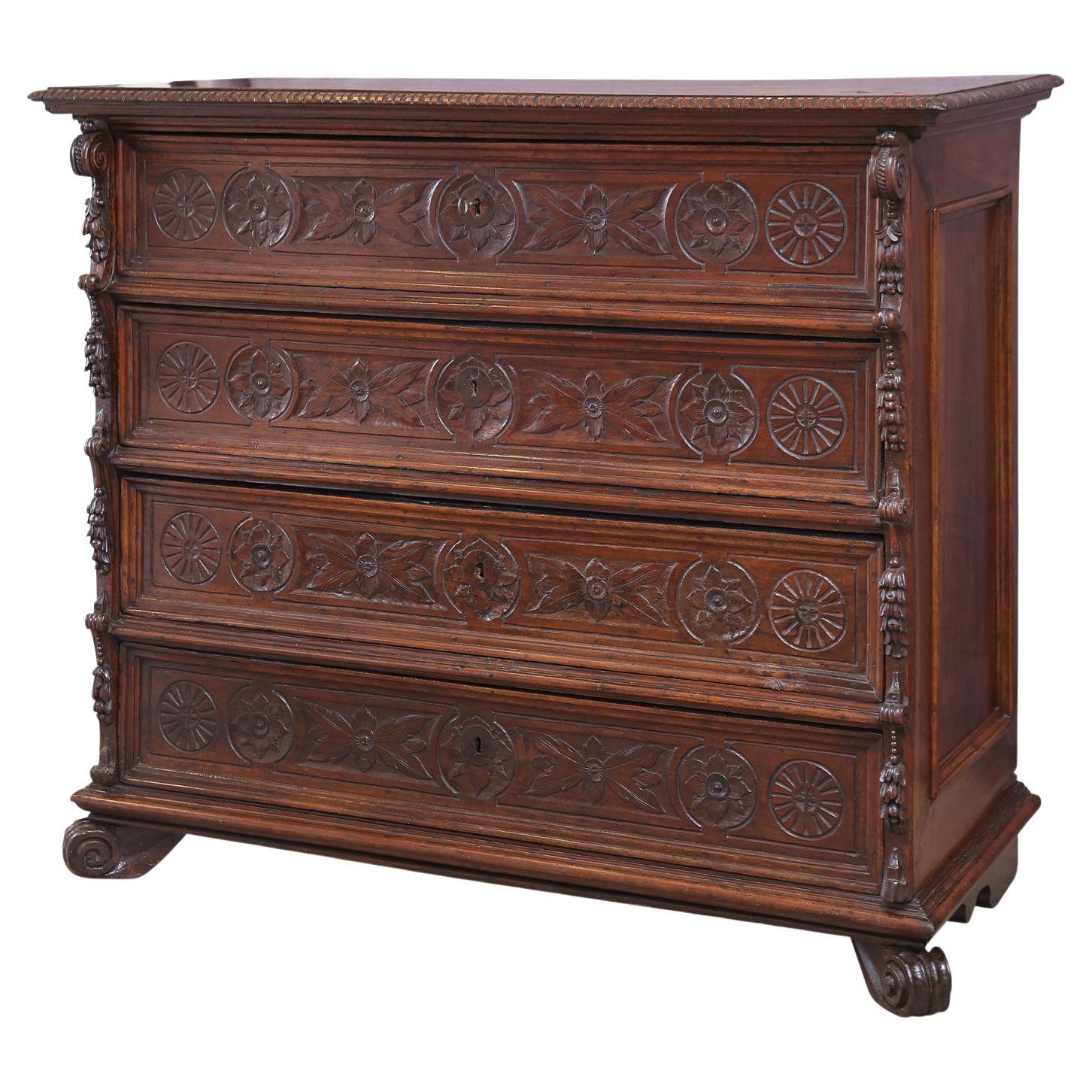 17th Century French Walnut Chest of Drawers For Sale