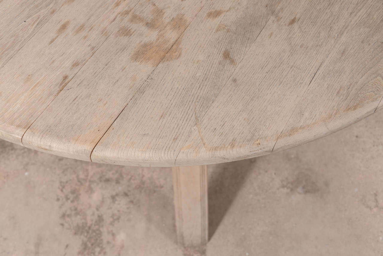 20th Century Tilt-Top Scrubbed Bleached Oak Table