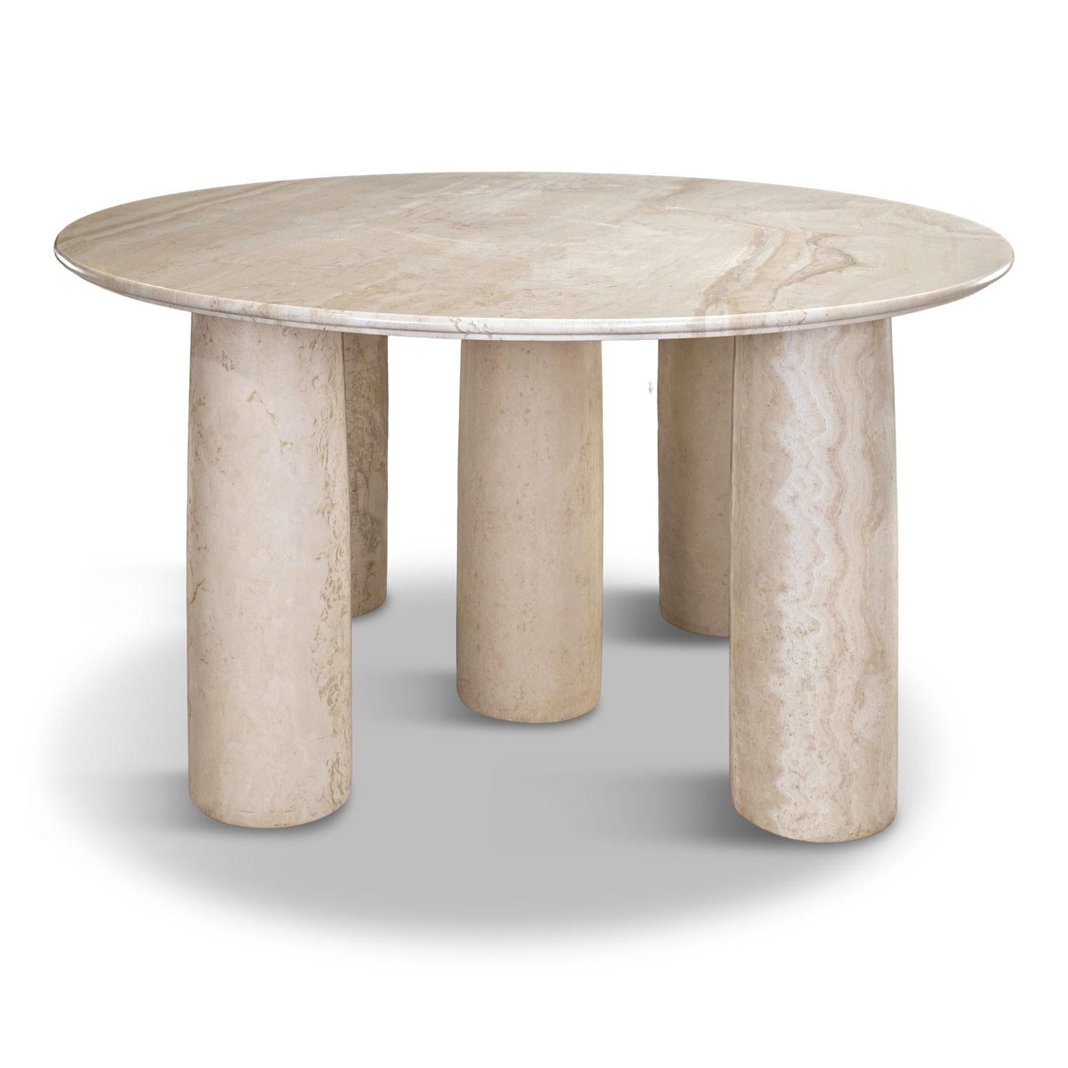 Modern Mario Bellini 'Il Colonnato' Cream-Color Marble Table for Cassina