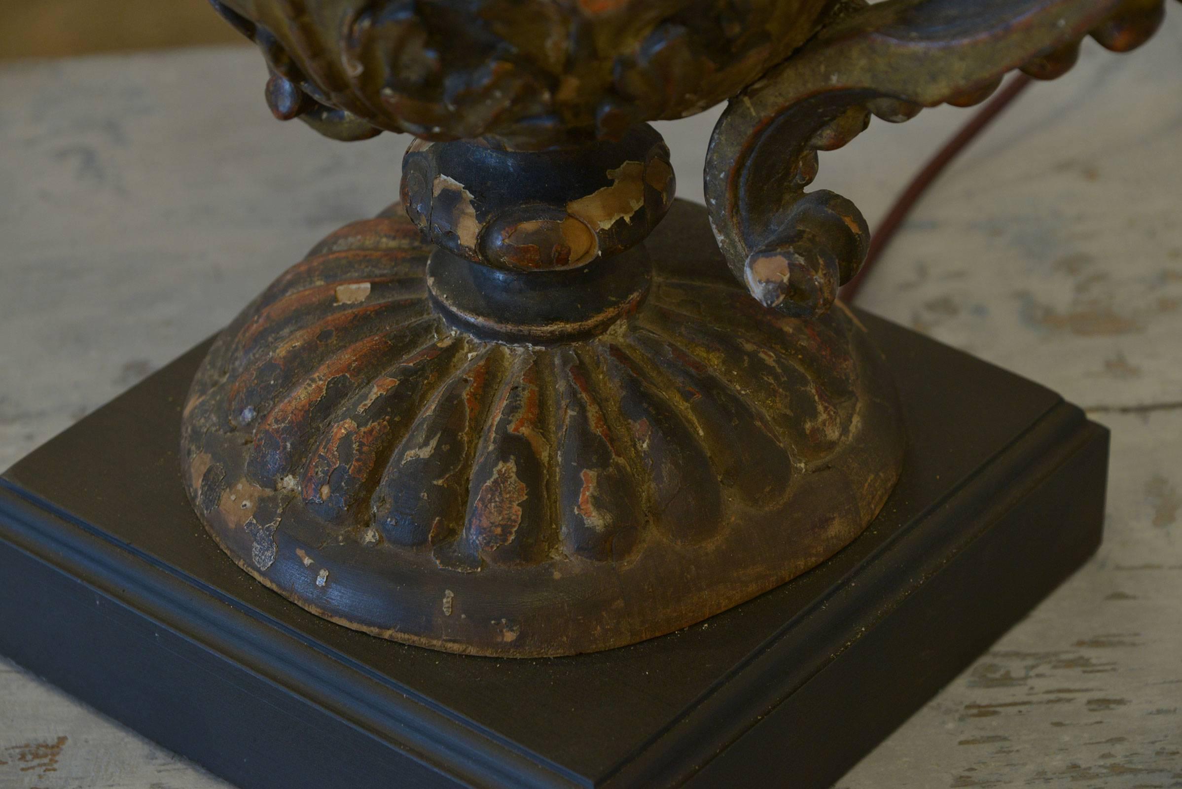 18th Century and Earlier 18th Century Urn-Shape Architectural Fragment Table Lamp