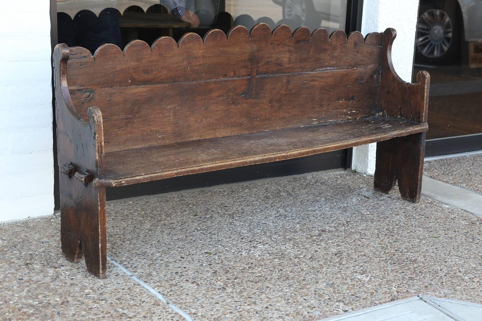 Early 18th Century Italian Chestnut Bench 3