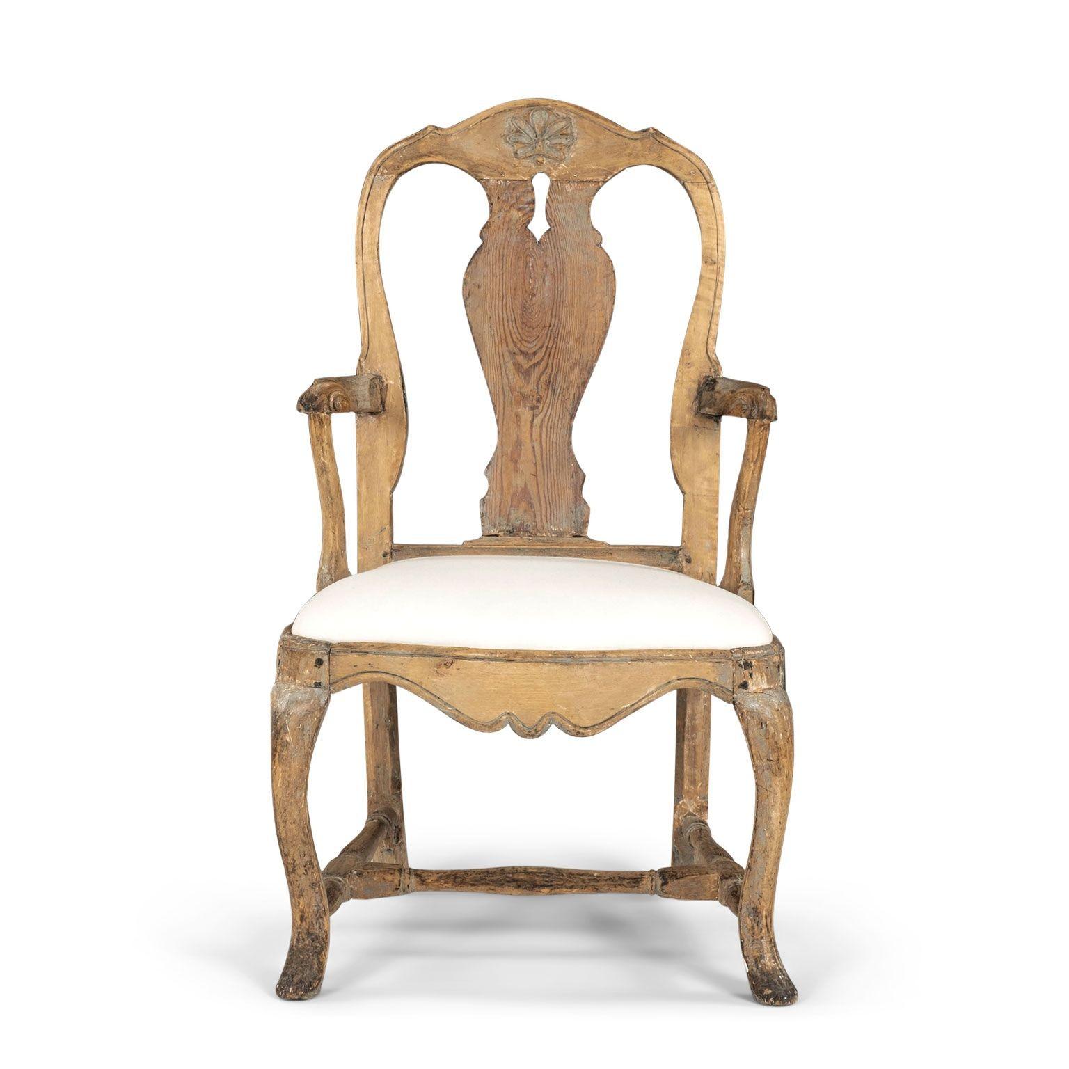 Sillón rococó sueco pintado del siglo XVIII en Bueno estado para la venta en Houston, TX