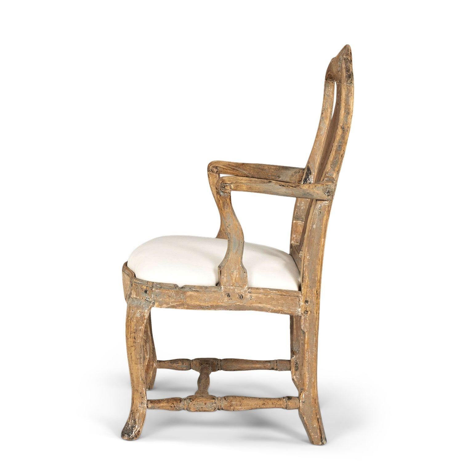 Sillón rococó sueco pintado del siglo XVIII en venta 6