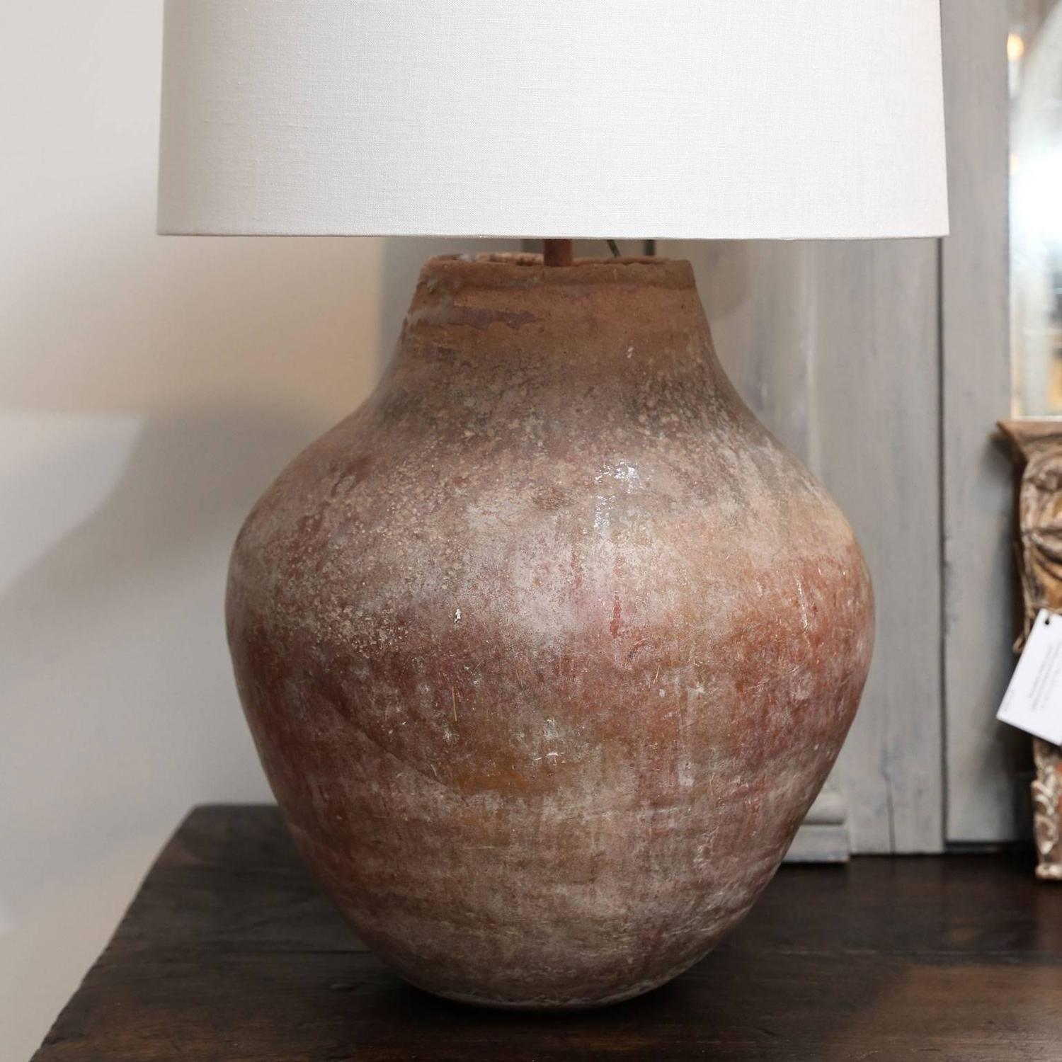 Large 19th Century Terracotta Urn as Custom Table Lamp at