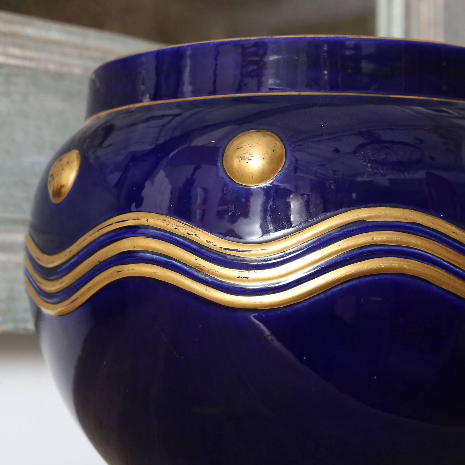 Art Deco French Faience Cachepot