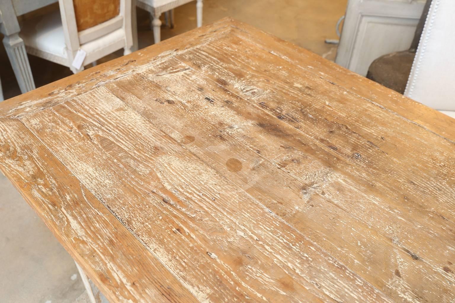 Pine Large 19th Century French Painted Dining Table