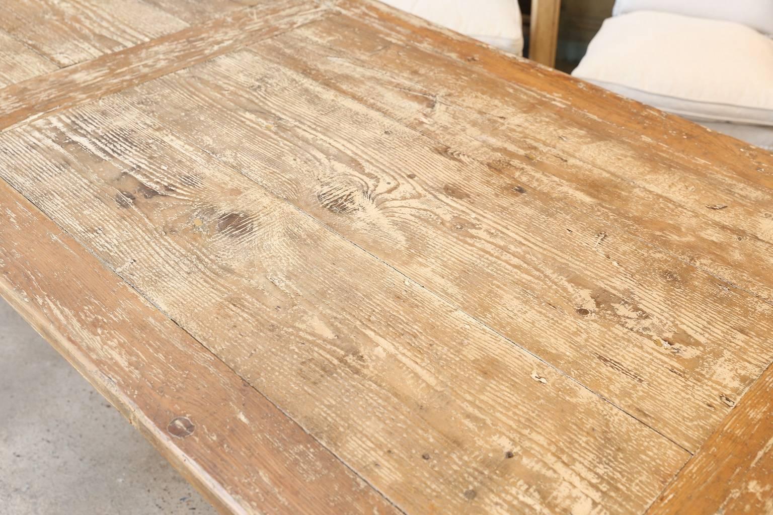Large 19th Century French Painted Dining Table 1