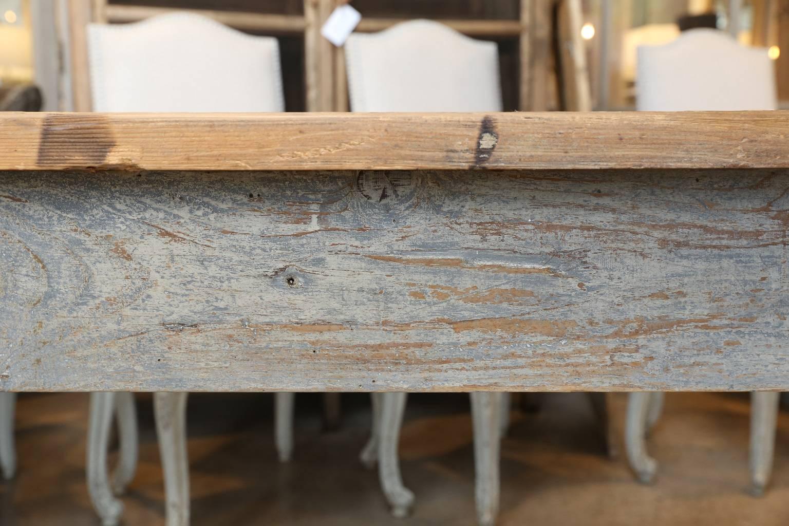 Large 19th Century French Painted Dining Table 3