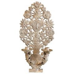 Early 19th Century French Two-Arm Tôle Silver Gilt Sconce