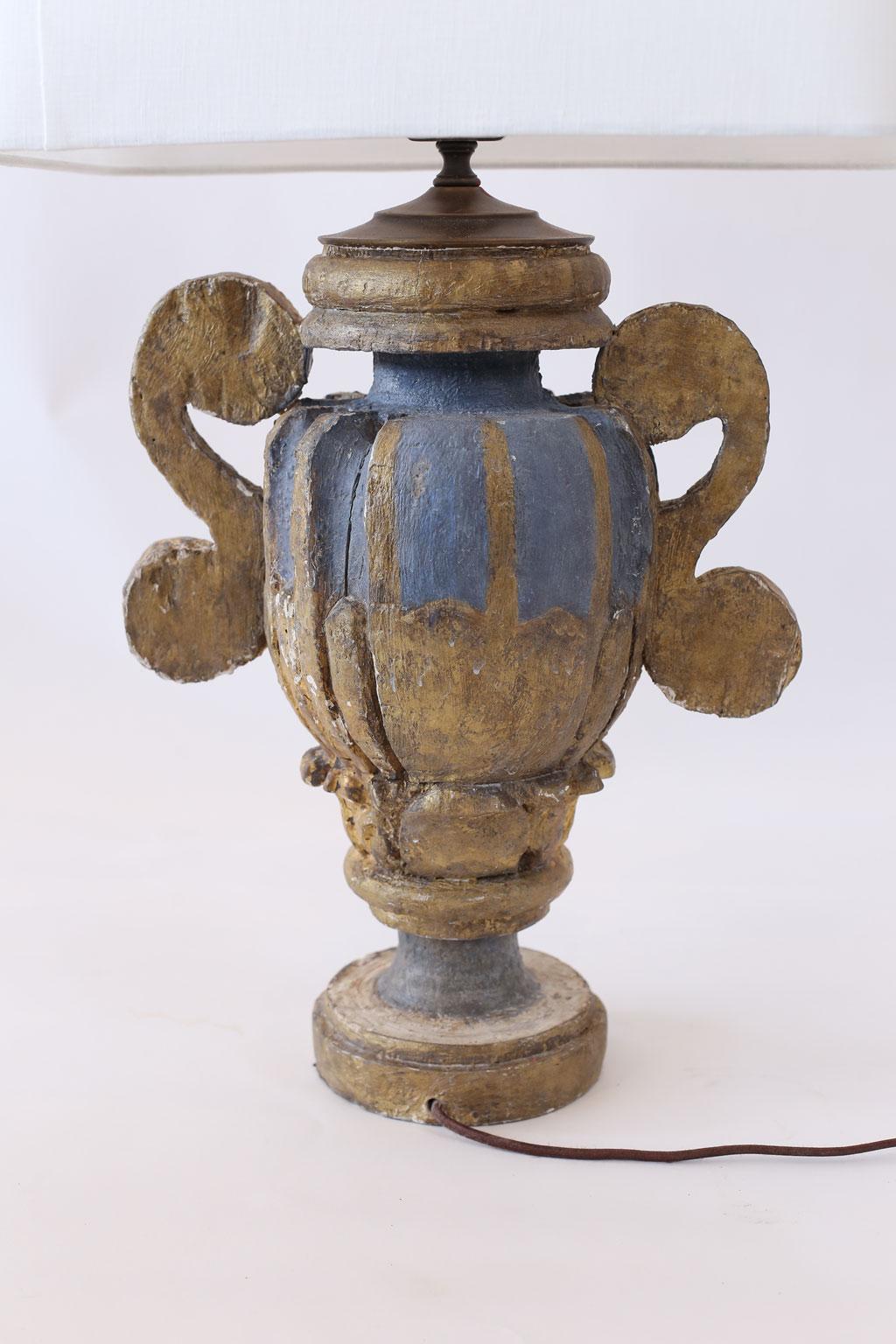 19th Century Custom Polychrome Italian Lamp 