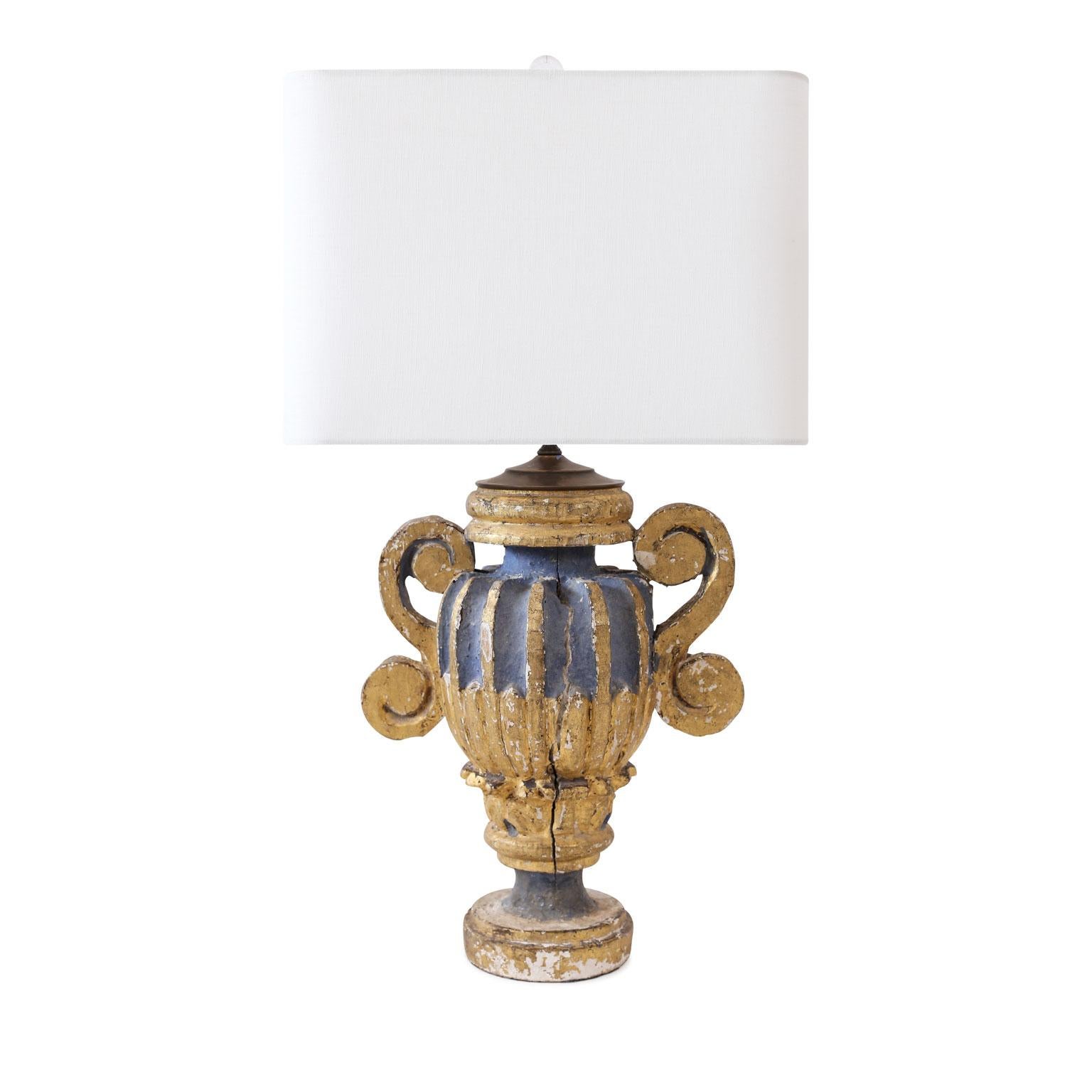 Neoclassical Custom Polychrome Italian Lamp 