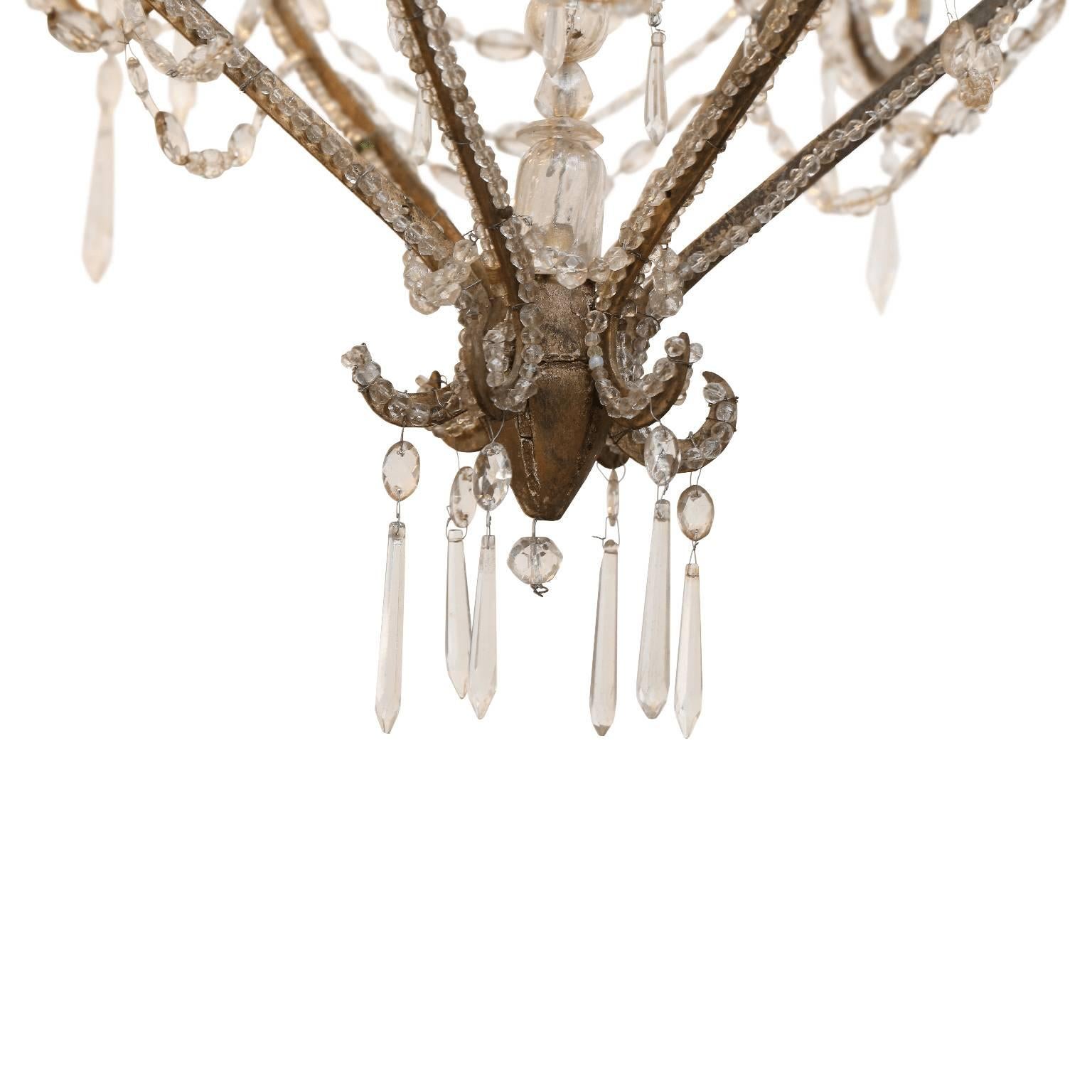 Beaded and Gilt Iron Chandelier 1