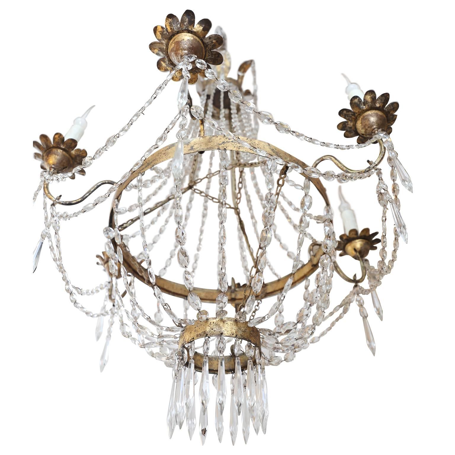 Metal Late 19th Century Crystal Chandelier from Milan