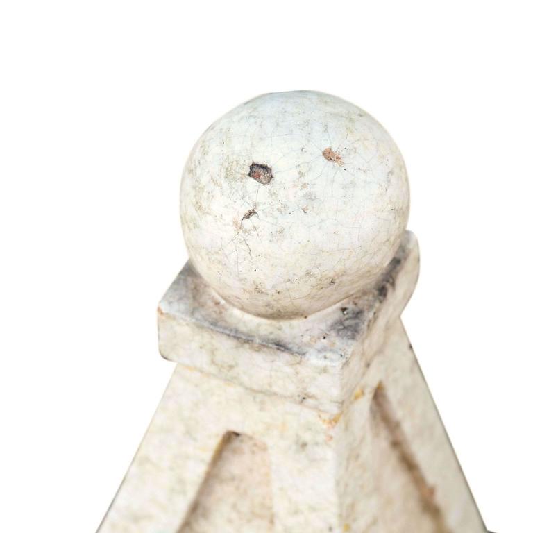 Pair of Glazed Terracotta Architectural Finials For Sale at 1stDibs