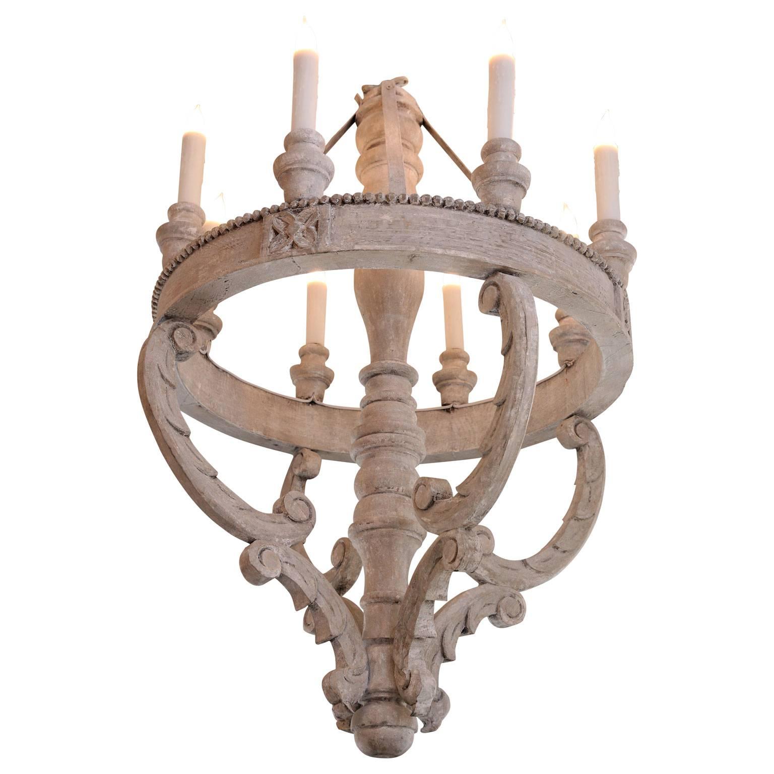 Large Painted Wooden Chandeliers 1