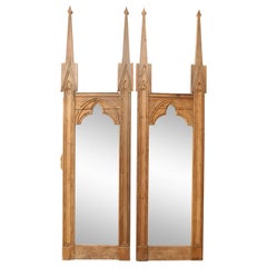 Pair of 19th Century French Stripped Pine Mirrors 4