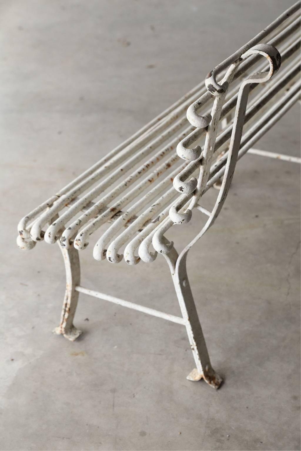 Long French Iron Bench 3
