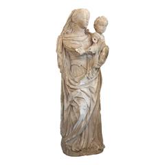 Large 17th Century Carved Limestone Statue 7