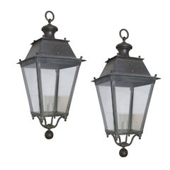 Pair of Iron and Copper Lanterns