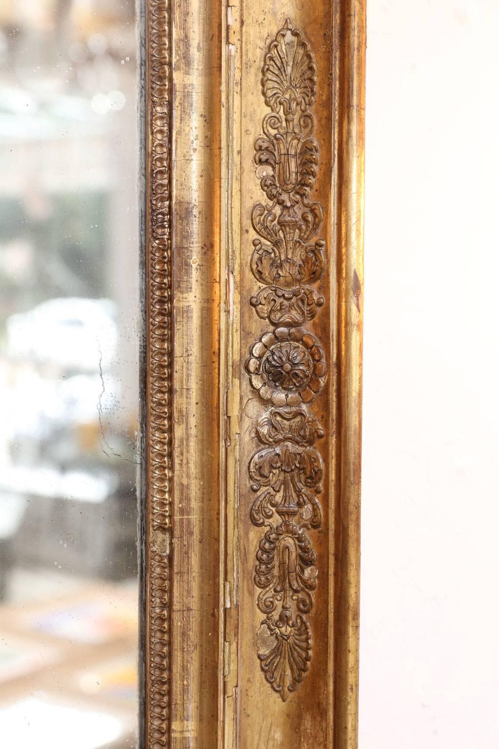 19th Century Large Giltwood Empire Mirror
