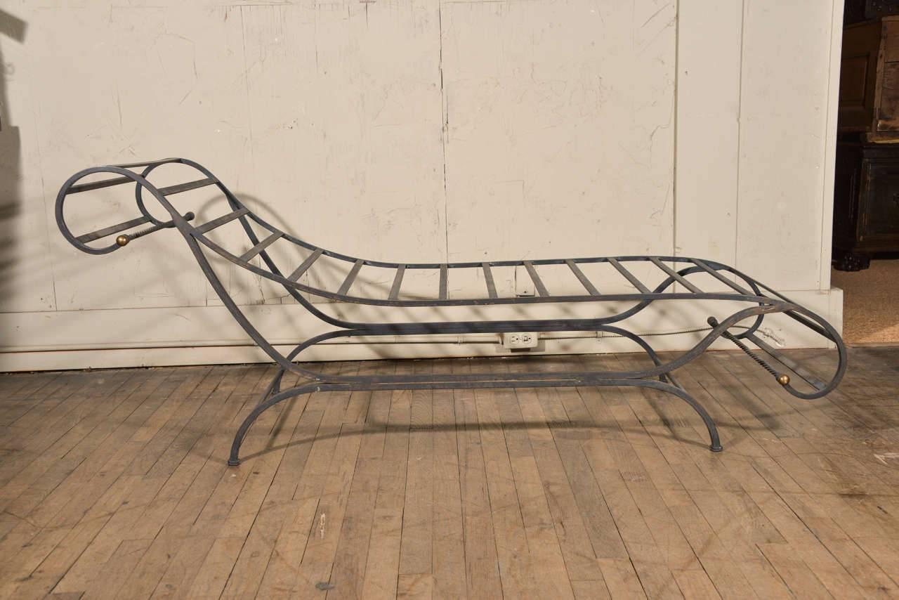 French Distinctive Steel Chaise Longue For Sale