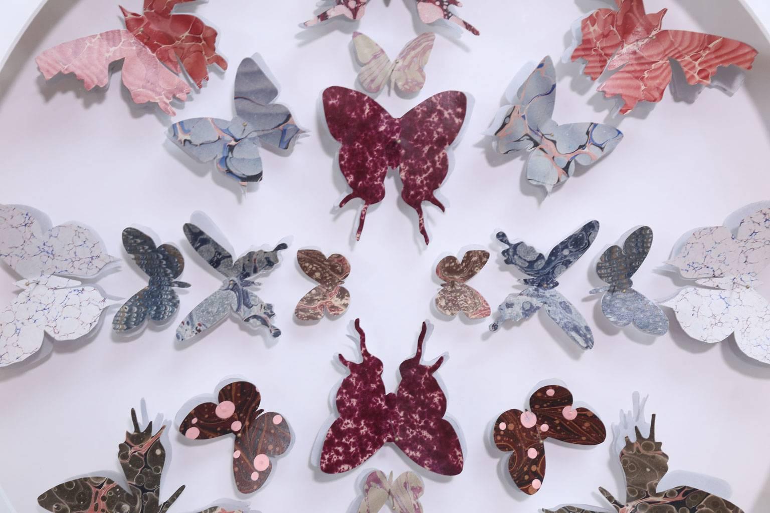 Antique Marbled End Paper Butterflies 1
