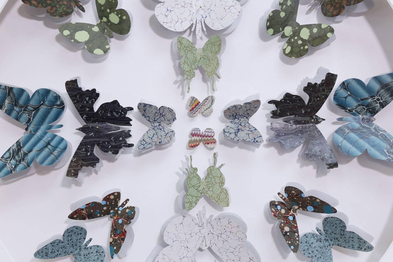 Antique Marbled End Paper Butterflies 3