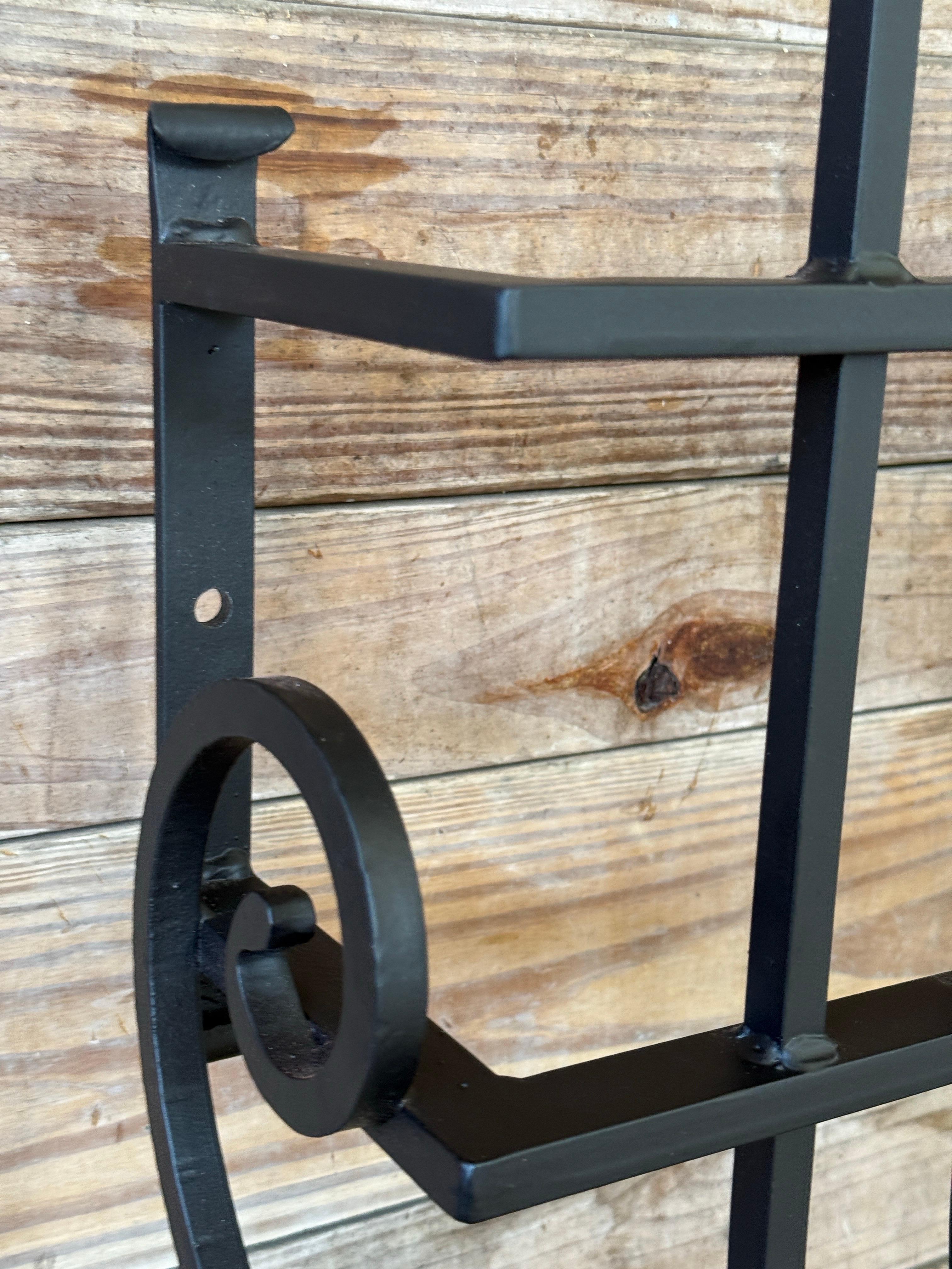 Mid-20th Century Hand-Forged Iron Window Grille With Sculptural Scrollwork For Sale 3