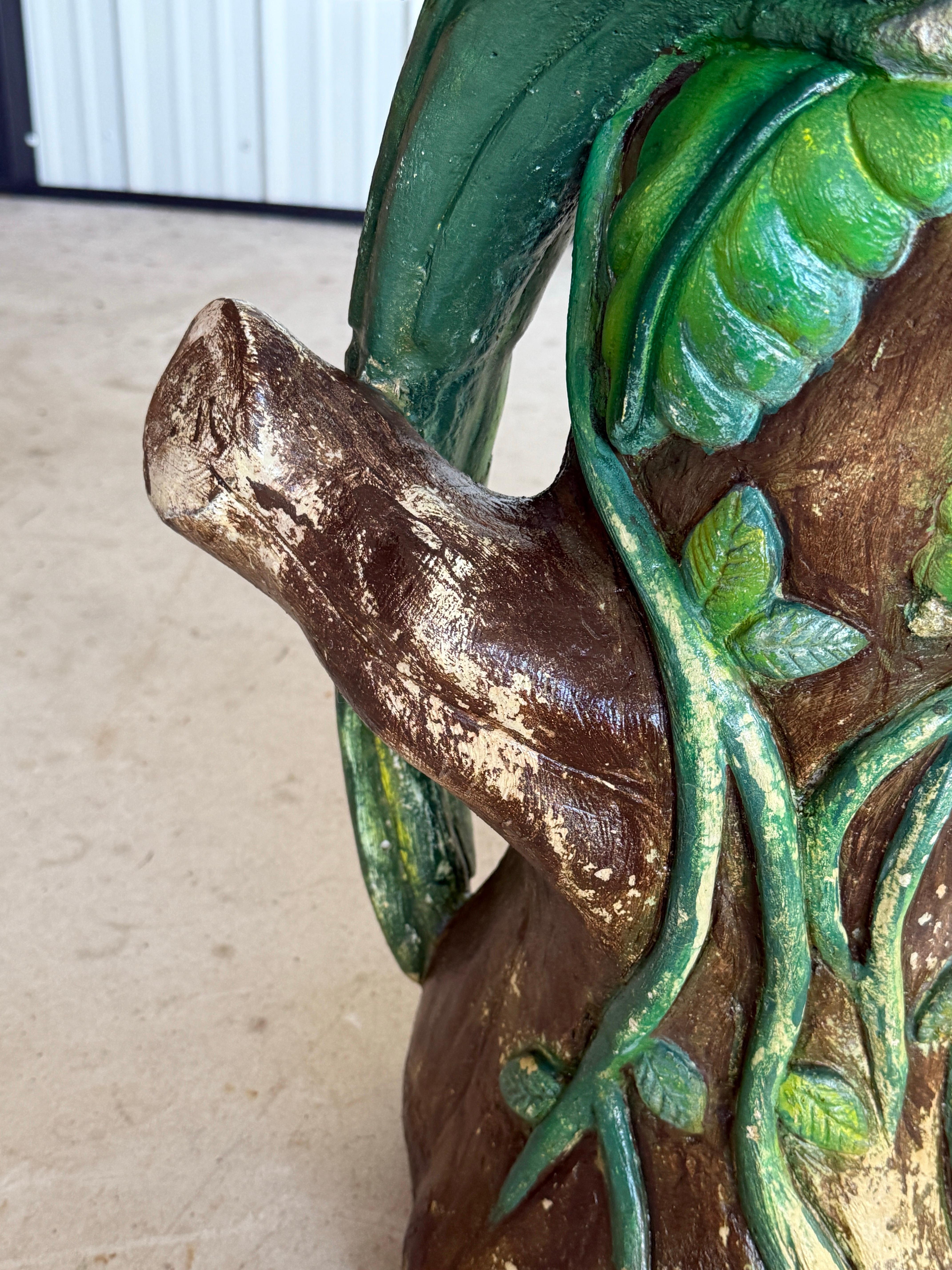 Monumental Vintage Cast Concrete Parrot Garden Statue Signed “Karlik?” For Sale 3