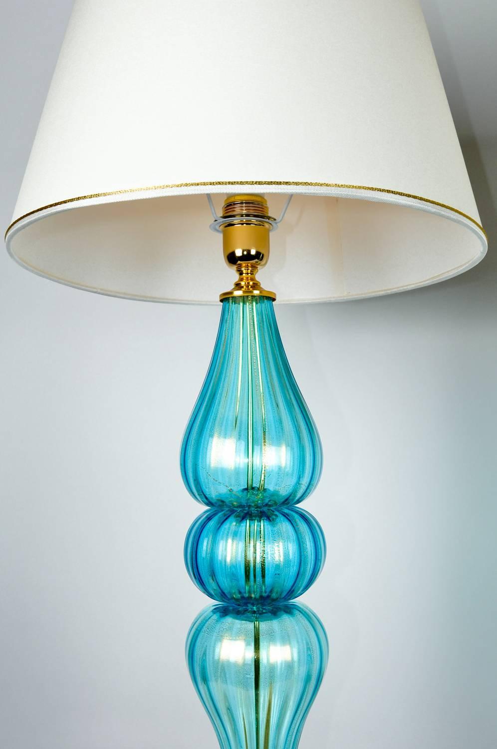 Italian Mid-Century Modern Murano Glass Pair of Table Lamps
