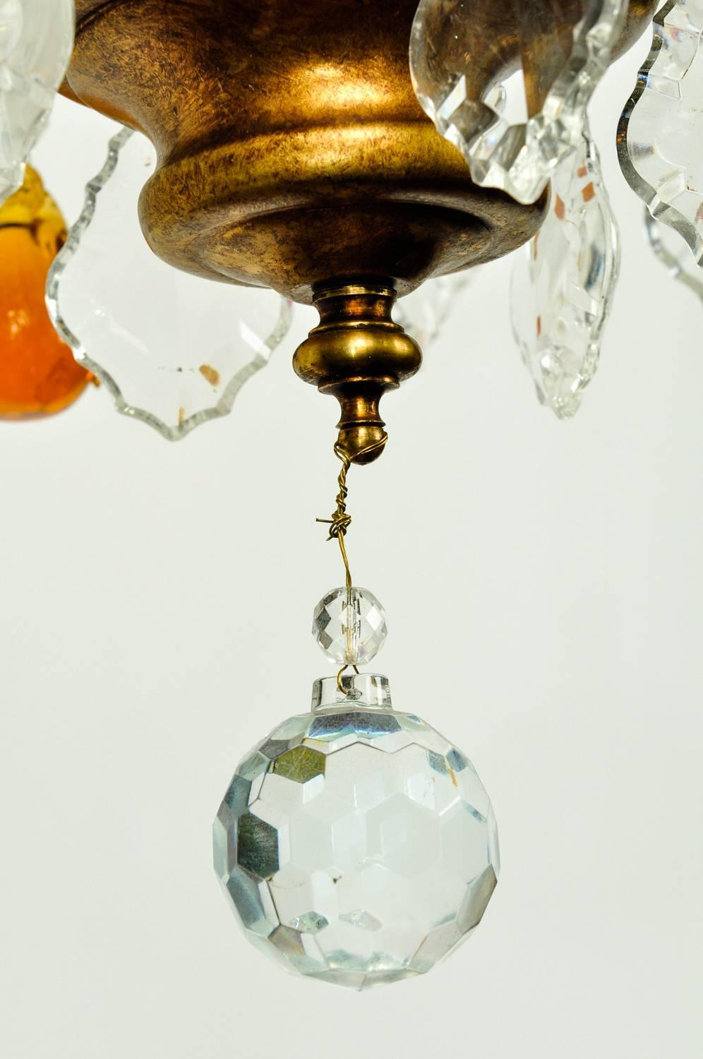 Italian Vintage Venetian Murano Crystal Fruit Chandelier
