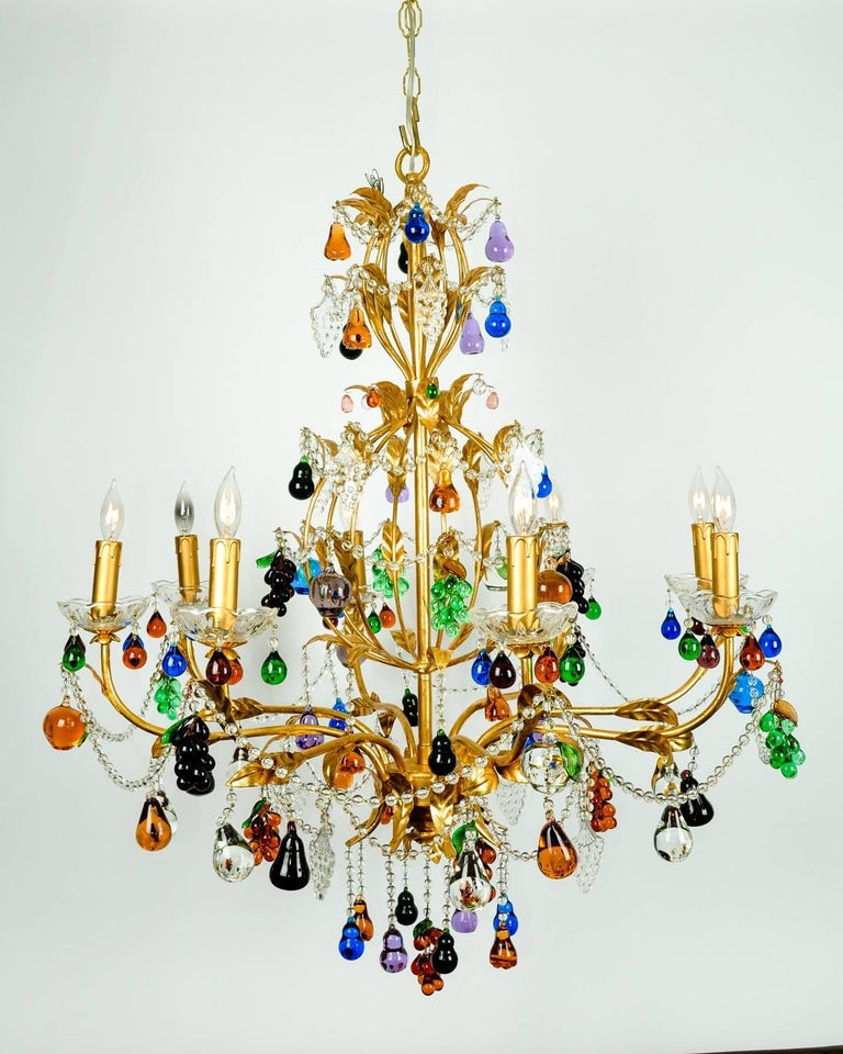 Vintage Crystal Fruits Design Chandelier at 1stDibs