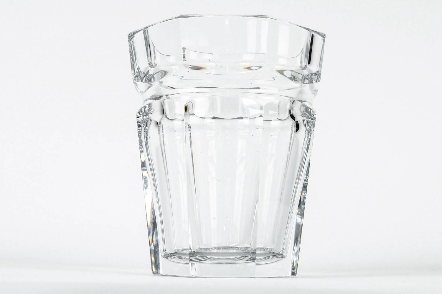 20th Century Tall Baccarat Crystal Art Deco Style Ice Bucket